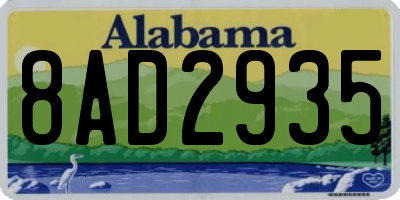 AL license plate 8AD2935