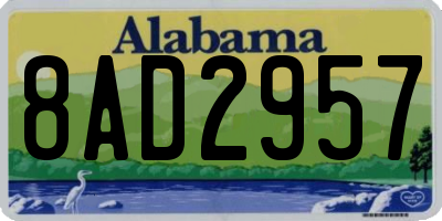 AL license plate 8AD2957