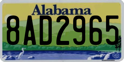 AL license plate 8AD2965