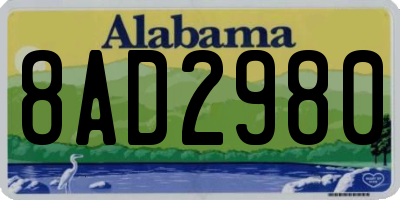AL license plate 8AD2980