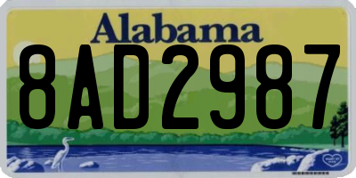 AL license plate 8AD2987