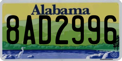 AL license plate 8AD2996