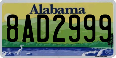 AL license plate 8AD2999