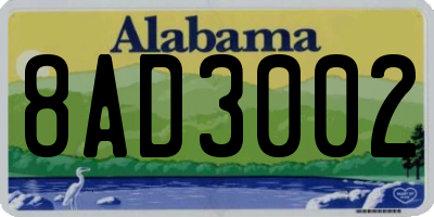 AL license plate 8AD3002