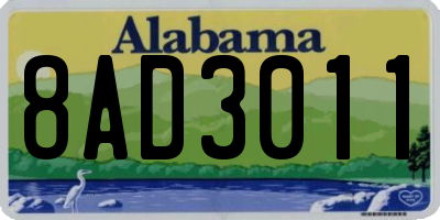 AL license plate 8AD3011