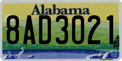 AL license plate 8AD3021