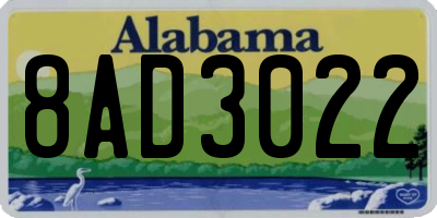 AL license plate 8AD3022