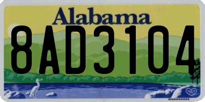 AL license plate 8AD3104