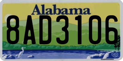 AL license plate 8AD3106