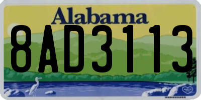AL license plate 8AD3113