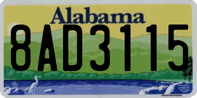 AL license plate 8AD3115
