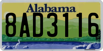AL license plate 8AD3116