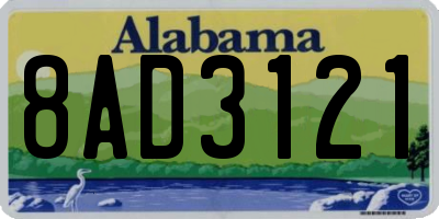 AL license plate 8AD3121
