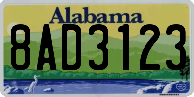 AL license plate 8AD3123