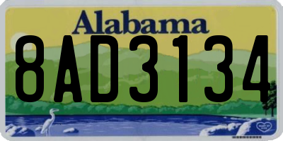 AL license plate 8AD3134