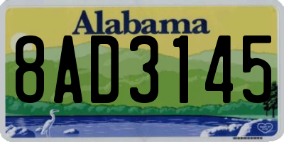 AL license plate 8AD3145