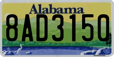 AL license plate 8AD3150