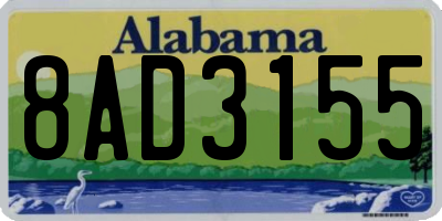 AL license plate 8AD3155