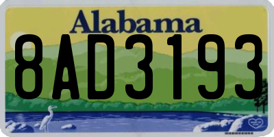 AL license plate 8AD3193