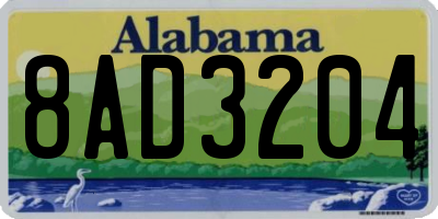 AL license plate 8AD3204