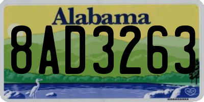 AL license plate 8AD3263