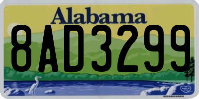 AL license plate 8AD3299