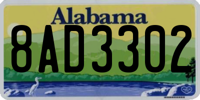 AL license plate 8AD3302