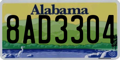 AL license plate 8AD3304