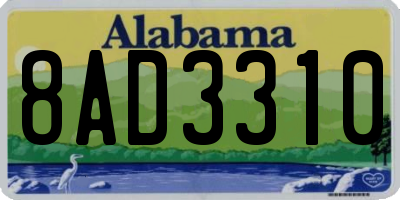 AL license plate 8AD3310