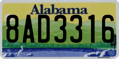 AL license plate 8AD3316