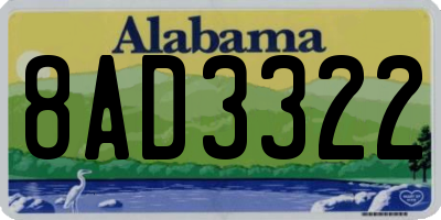 AL license plate 8AD3322