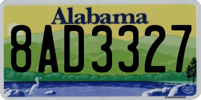 AL license plate 8AD3327