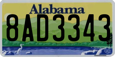 AL license plate 8AD3343