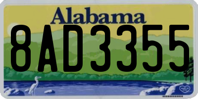 AL license plate 8AD3355