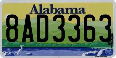 AL license plate 8AD3363