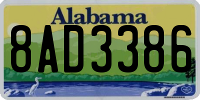 AL license plate 8AD3386
