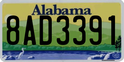 AL license plate 8AD3391