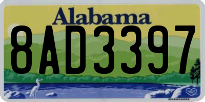 AL license plate 8AD3397