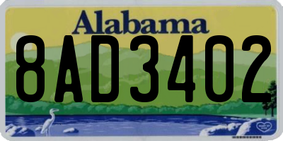 AL license plate 8AD3402