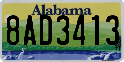 AL license plate 8AD3413