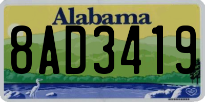 AL license plate 8AD3419
