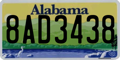 AL license plate 8AD3438