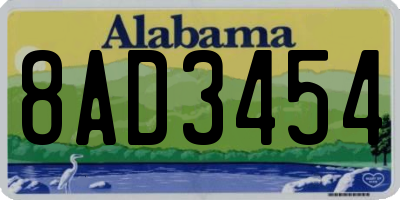 AL license plate 8AD3454