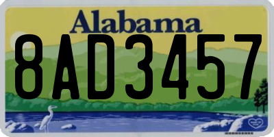 AL license plate 8AD3457