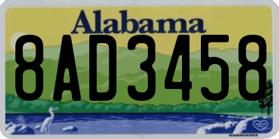 AL license plate 8AD3458