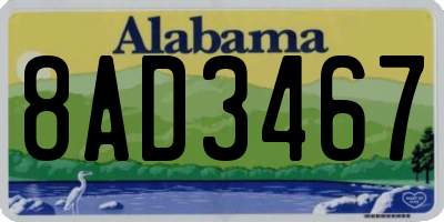 AL license plate 8AD3467