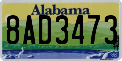 AL license plate 8AD3473