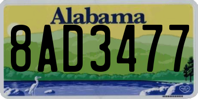 AL license plate 8AD3477