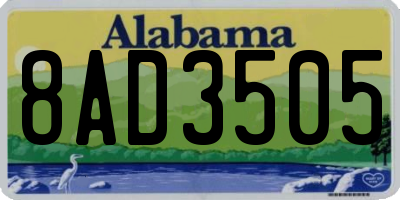 AL license plate 8AD3505