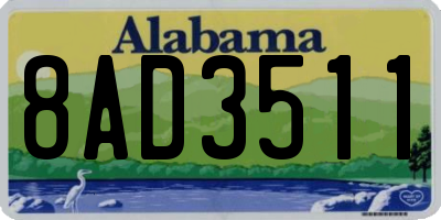 AL license plate 8AD3511